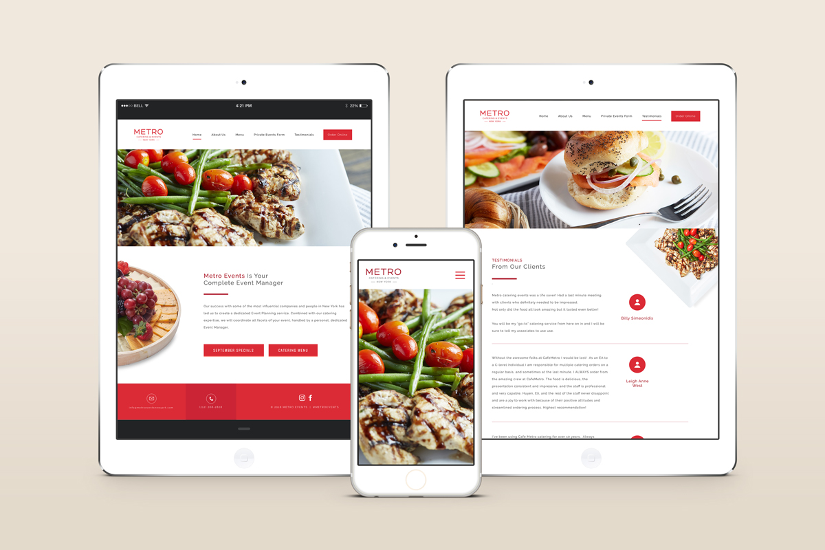 Metro Catering: Restaurant Website Design